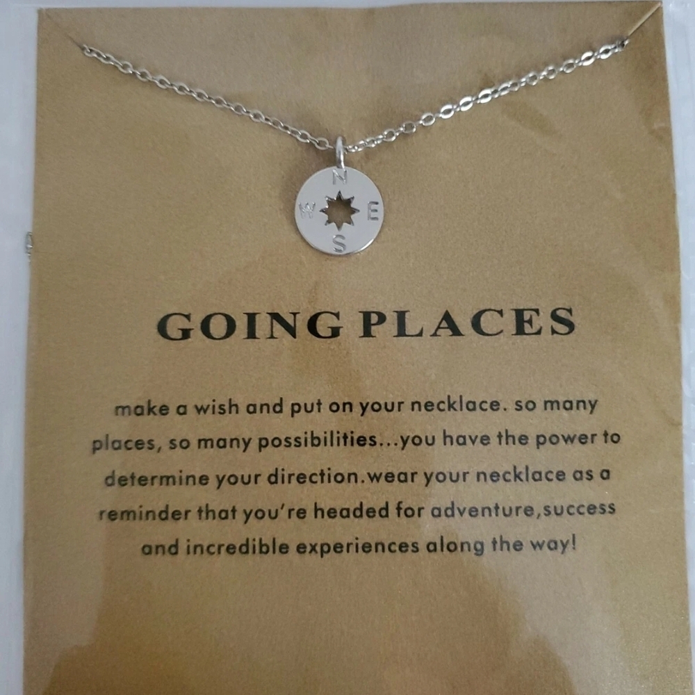 Silver Compass Necklace